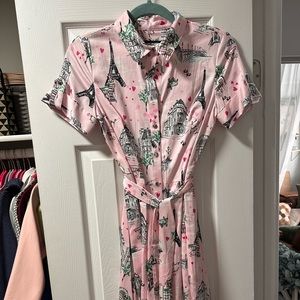 Adorable Pink Paris Printed Karl Lagerfeld Dress